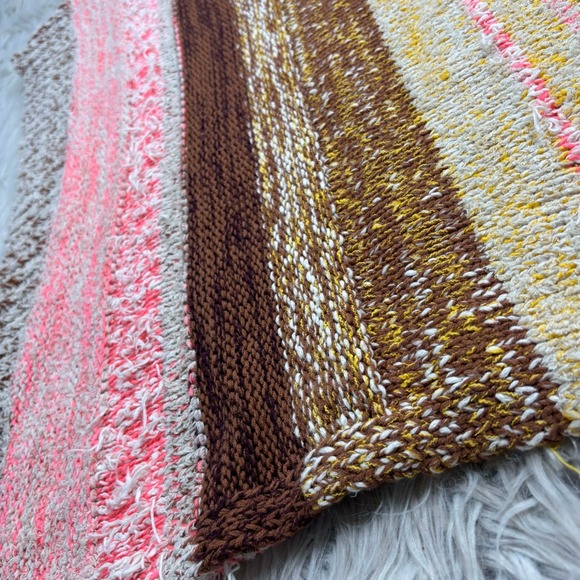 Anthropologie Women's M Textured Striped Knit Slub Sweater Boho Artsy - Picture 2 of 7